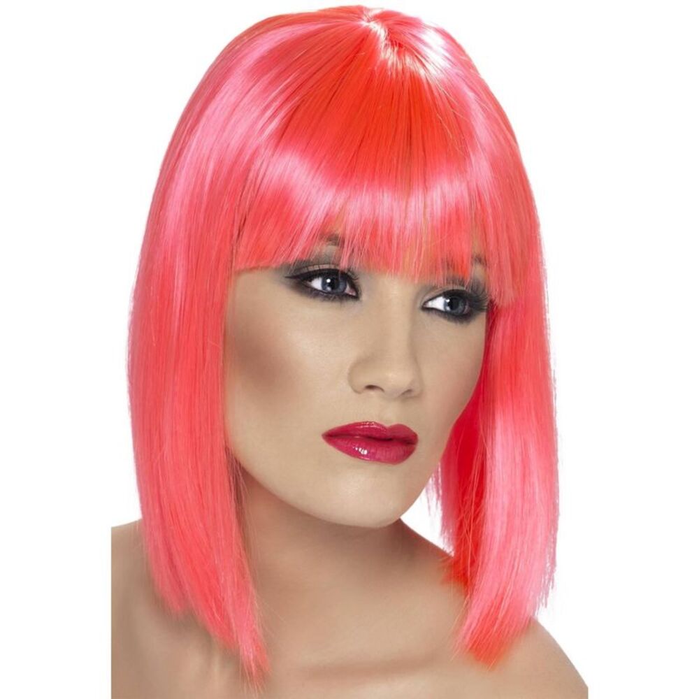 Smiffys Glam Wig / Neon Pink